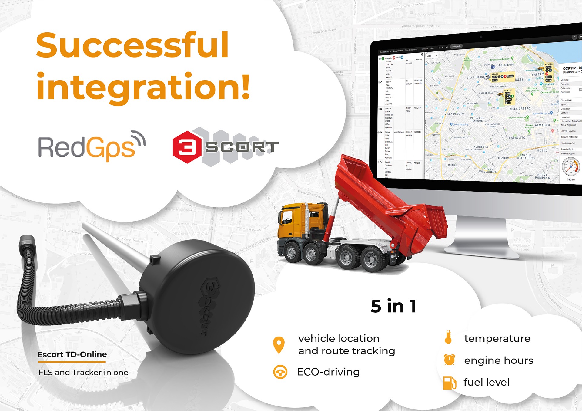 Escort TD-Online integrated with RedGPS